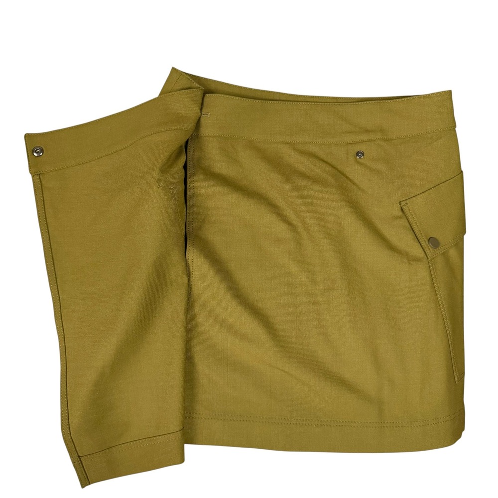 Massimo Dutti Utility Cargo Mini Skirt Safari Olive Military Green Size Small - Picture 3 of 14